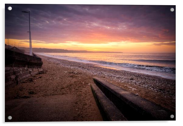 Bridlington North Beach Serenity Acrylic by Tim Hill