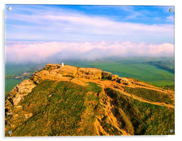 Roseberry Topping: Breathtaking Aerial View Acrylic by Tim Hill