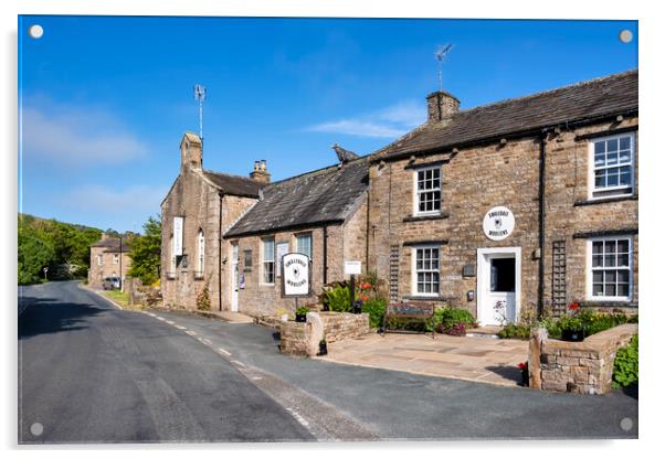 Swaledale Woolens: Muker Village Swaledale Acrylic by Tim Hill