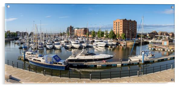 Hull Marina Panoramic Acrylic by Tim Hill