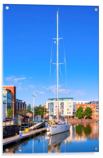 Hull Marina: The Sailing Vessel Catzero Acrylic by Tim Hill