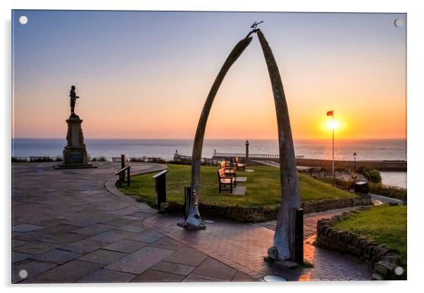 Whitby Whalebones at Golden Hour Acrylic by Tim Hill