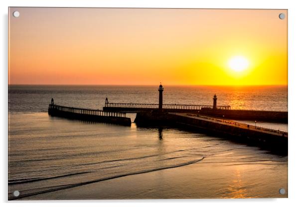 Whitby Sunrise Acrylic by Tim Hill