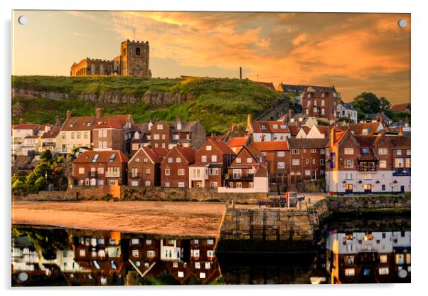 Whitby East Cliff Reflections Acrylic by Tim Hill