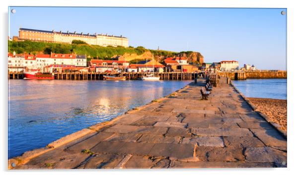 Whitby East Cliff Photographed from Tate Hill Pier Acrylic by Tim Hill