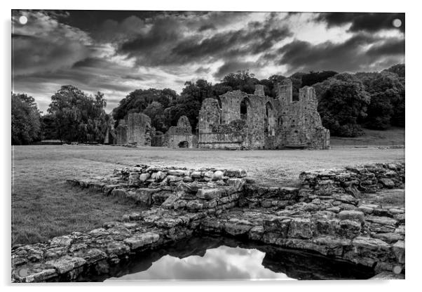 Easby Abbey Yorkshire Acrylic by Tim Hill
