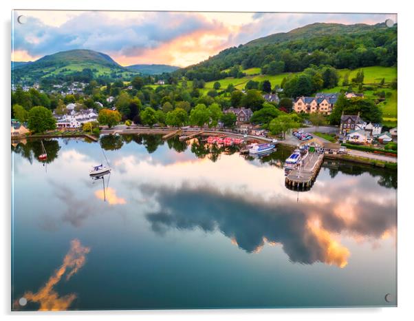 Ambleside Waterfront at Sunrise: Lake Windermere Acrylic by Tim Hill