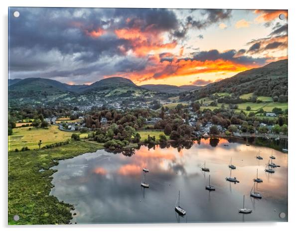 Sunrise over Ambleside: Lake Windermere Acrylic by Tim Hill