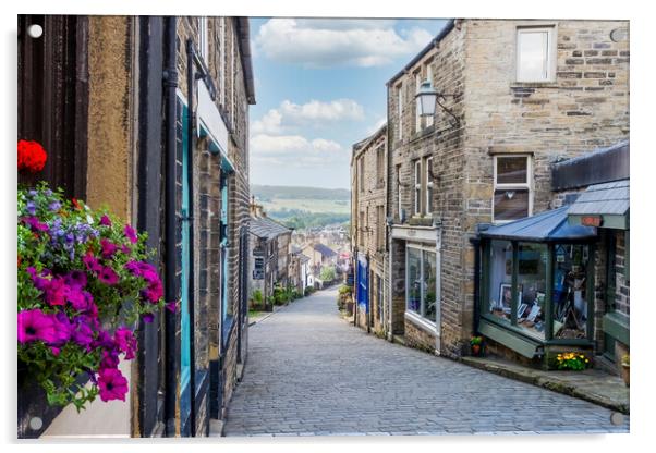Haworth Main Street in Summertime Acrylic by Tim Hill