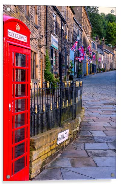 Haworth Main Street: Bronte Country Acrylic by Tim Hill