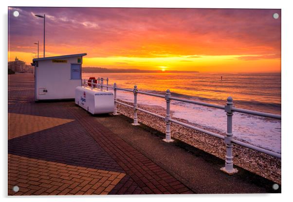 Bridlington Sunrise North Beach Acrylic by Tim Hill