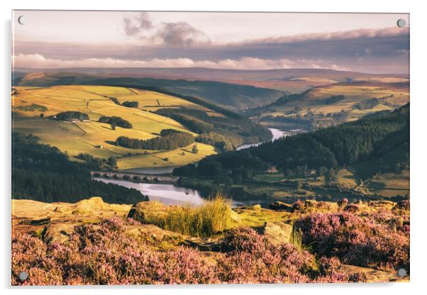 Ladybower from Bamford Edge, Peak District Acrylic by Tim Hill