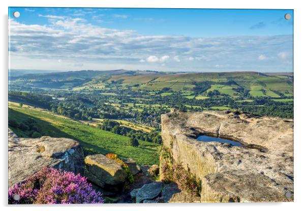 Bamford Edge Derbyshire Peak District Acrylic by Tim Hill