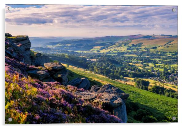 Bamford Edge Derbyshire Peak District Acrylic by Tim Hill