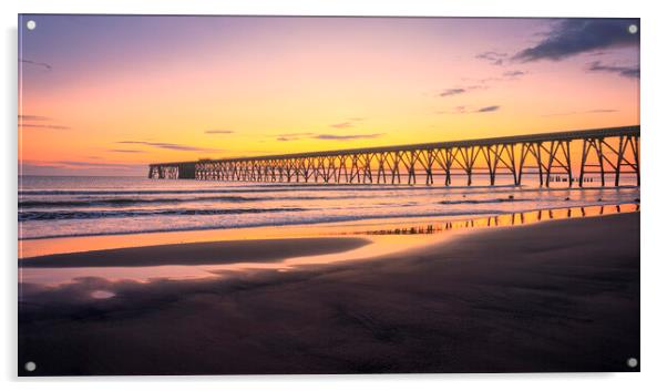 Steetley Pier Sunrise Hartlepool Acrylic by Tim Hill