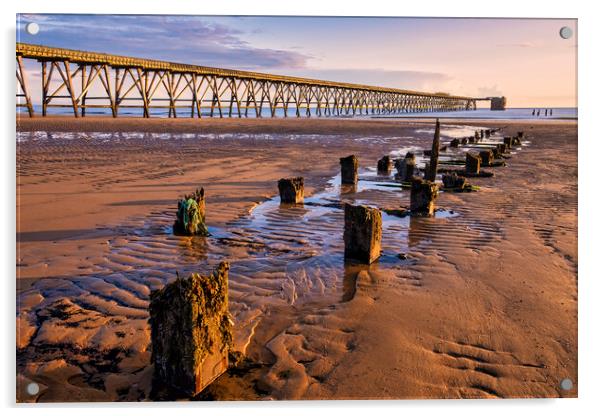 Steetley Pier Hartlepool Acrylic by Tim Hill