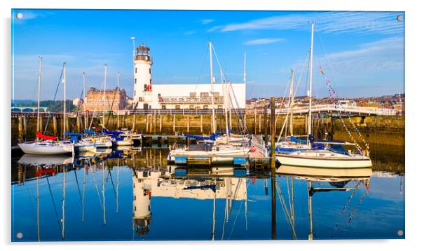 Scarborough Lighthouse Reflections Acrylic by Tim Hill