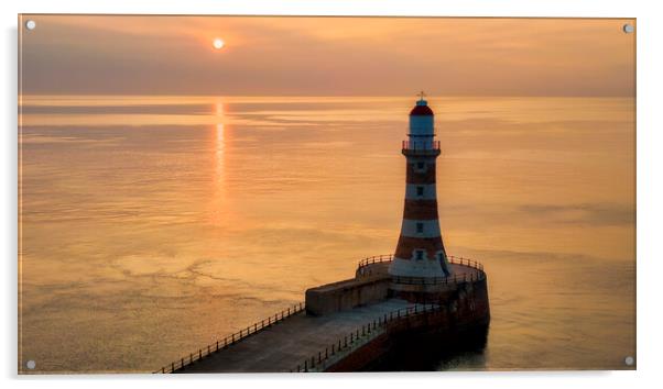 Roker Lighthouse Sunderland Acrylic by Tim Hill
