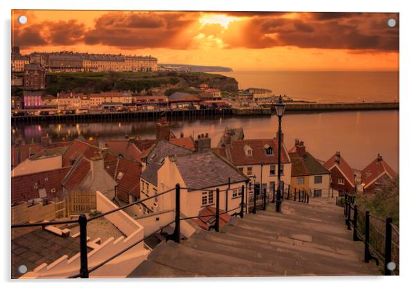 199 Steps Whitby Acrylic by Tim Hill