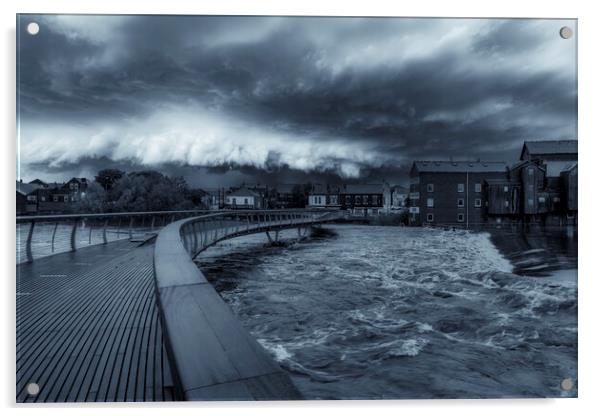 Castleford Floods ~ Storm Babet 2023 Acrylic by Tim Hill