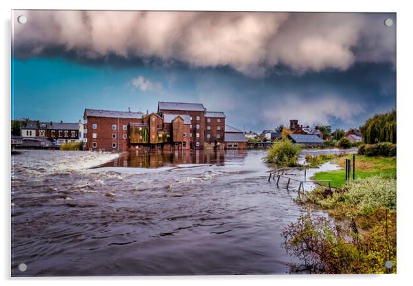 Castleford Floods ~ Storm Babet 2023 Acrylic by Tim Hill