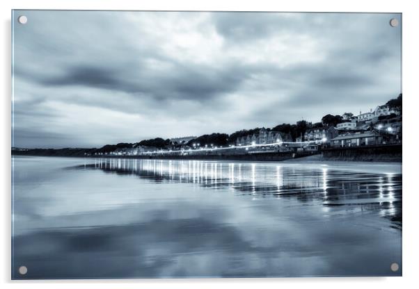 Filey Beach Reflections Acrylic by Tim Hill