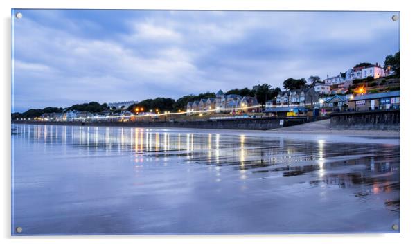Filey Beach Reflections Acrylic by Tim Hill