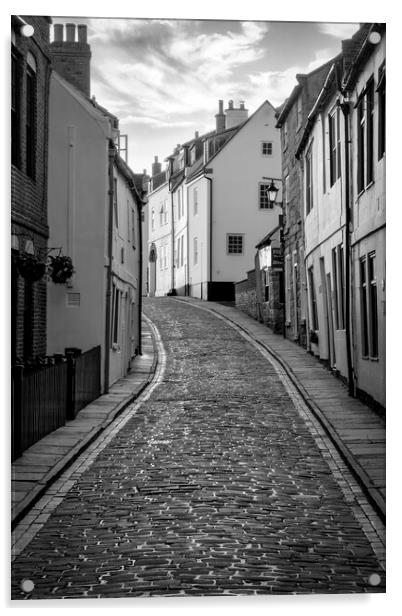 Whitby Henrietta Street Black and White Acrylic by Tim Hill