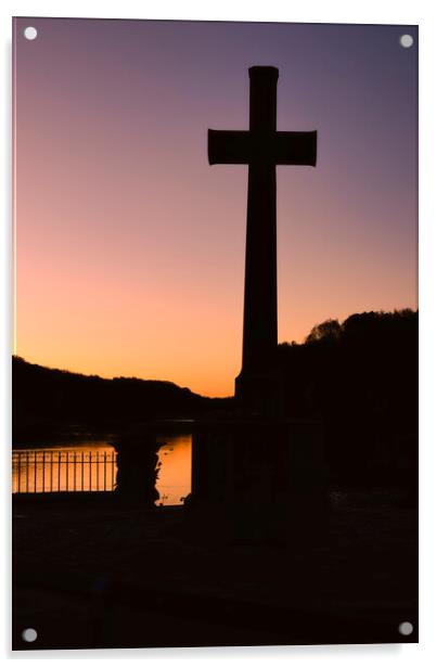 Newmillerdam War Memorial Silhouette Acrylic by Tim Hill