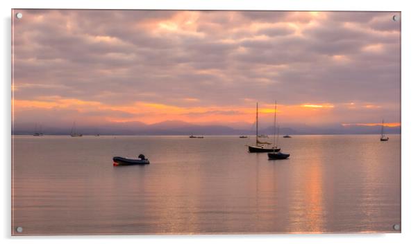 Abersosh Bay Sunrise Acrylic by Tim Hill