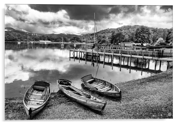 Ambleside Rowing Boats, Lake Windermere, The Lakes Acrylic by Tim Hill
