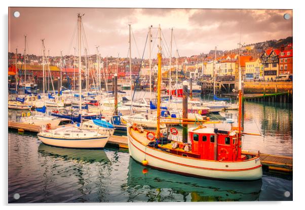 Scarborough Harbour Yorkshire Coast Acrylic by Tim Hill