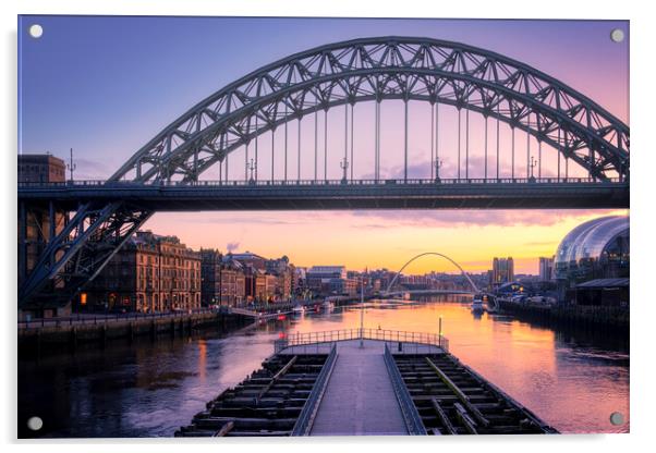 Sunrise over River Tyne - Newcastle & Gateshead Acrylic by Tim Hill