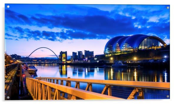 River Tyne Newcastle and Gateshead Quayside Acrylic by Tim Hill