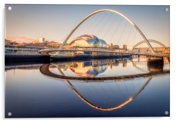 Gateshead Millennium Bridge Acrylic by Tim Hill