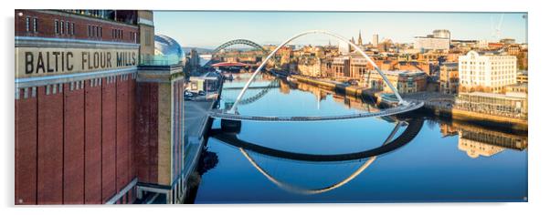 Newcastle Panoramic from Baltic Flour Mill Acrylic by Tim Hill