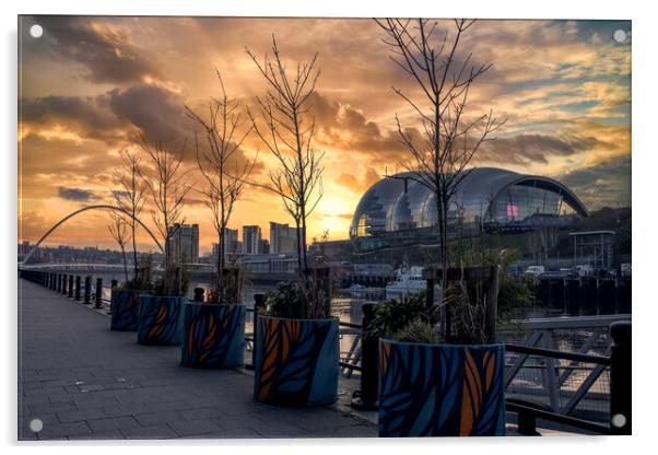 Newcastle Sunrise Acrylic by Tim Hill