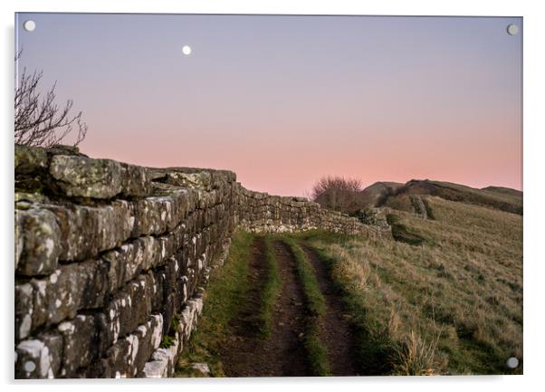 Hadrians Wall Acrylic by Peter Bardsley