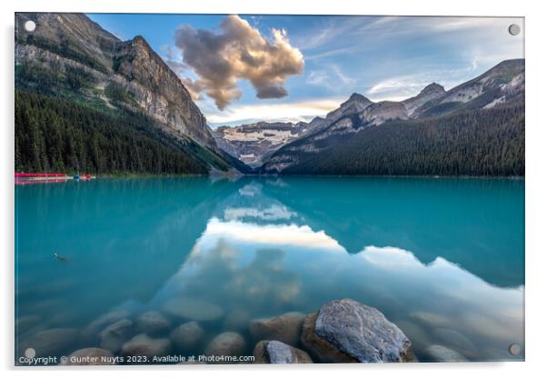 Lake Louise in the evening Acrylic by Gunter Nuyts
