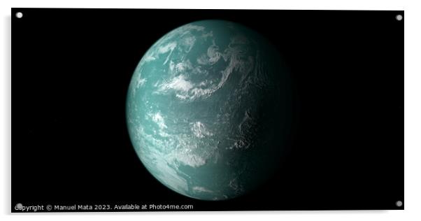 Full Surface of exoplanet Kepler 22b Acrylic by Manuel Mata
