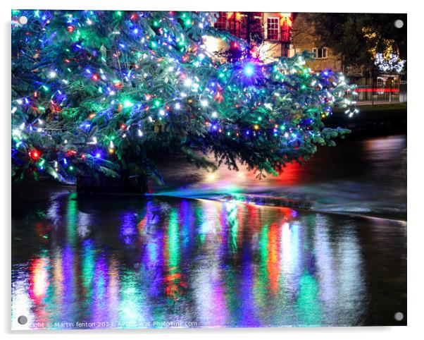  Christmas tree lights Acrylic by Martin fenton