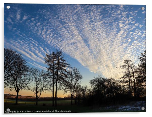 Cotswolds colourful sunset Acrylic by Martin fenton