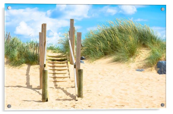 Sandy Steps at Brancaster Beach  Acrylic by Kelly Rix