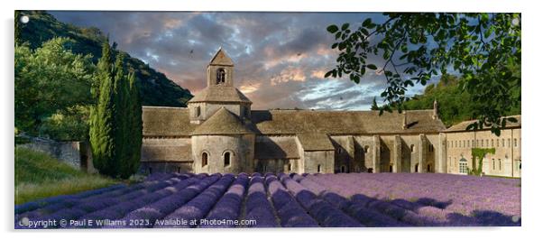 The truly magical Senanque Abbey surrounded by flowering lavender Acrylic by Paul E Williams