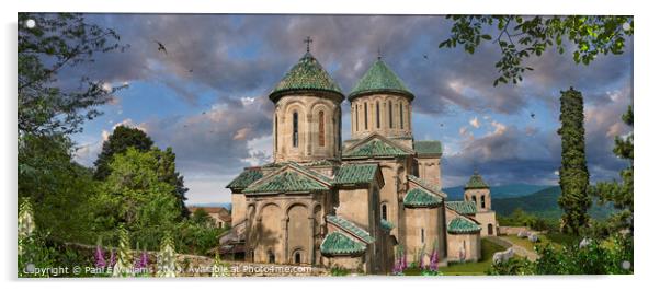 View of the Beautiful Georgian Orthodox Gelati Cathedral in Sun Acrylic by Paul E Williams