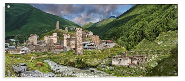 The Enigmatic High Caucasus Svan Tower Houses of Svaneti Acrylic by Paul E Williams