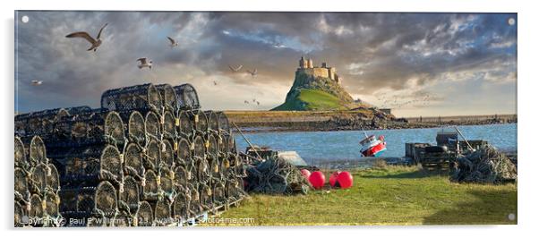 Majestic Lindisfarne Castle & Wild Harbour Acrylic by Paul E Williams