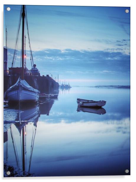 Early morning blue over the Brightlingsea Harbour  Acrylic by Tony lopez