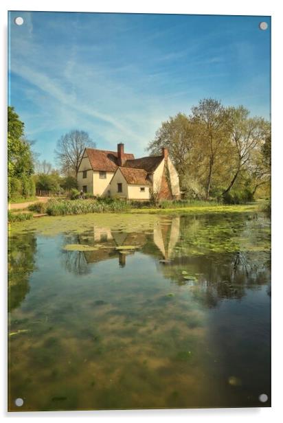 Willy lots cottage at flatford Mill  Acrylic by Tony lopez