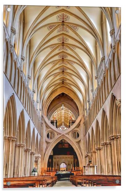Wells cathedral  Acrylic by Tony lopez